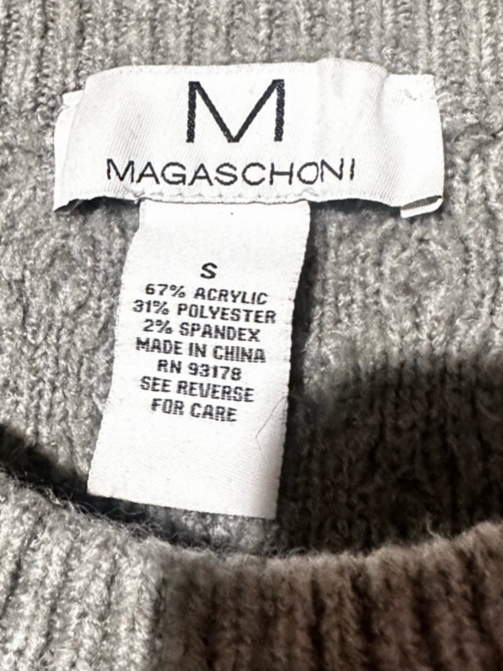 MAGASCHONI WOMENS DIAMOND KNIT CUFFED SWEATER SIZE SMALL - Picture 6 of 6